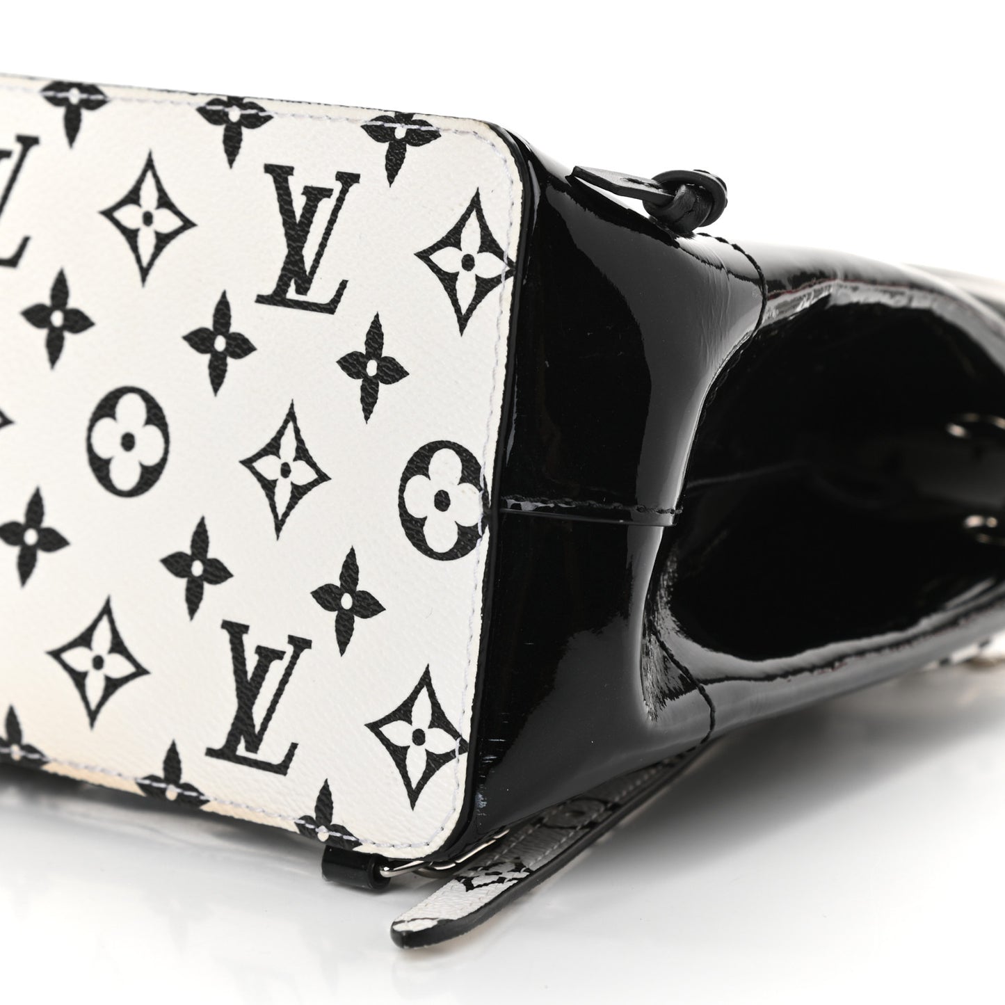 Patent Monogram Hot Springs Backpack Black White