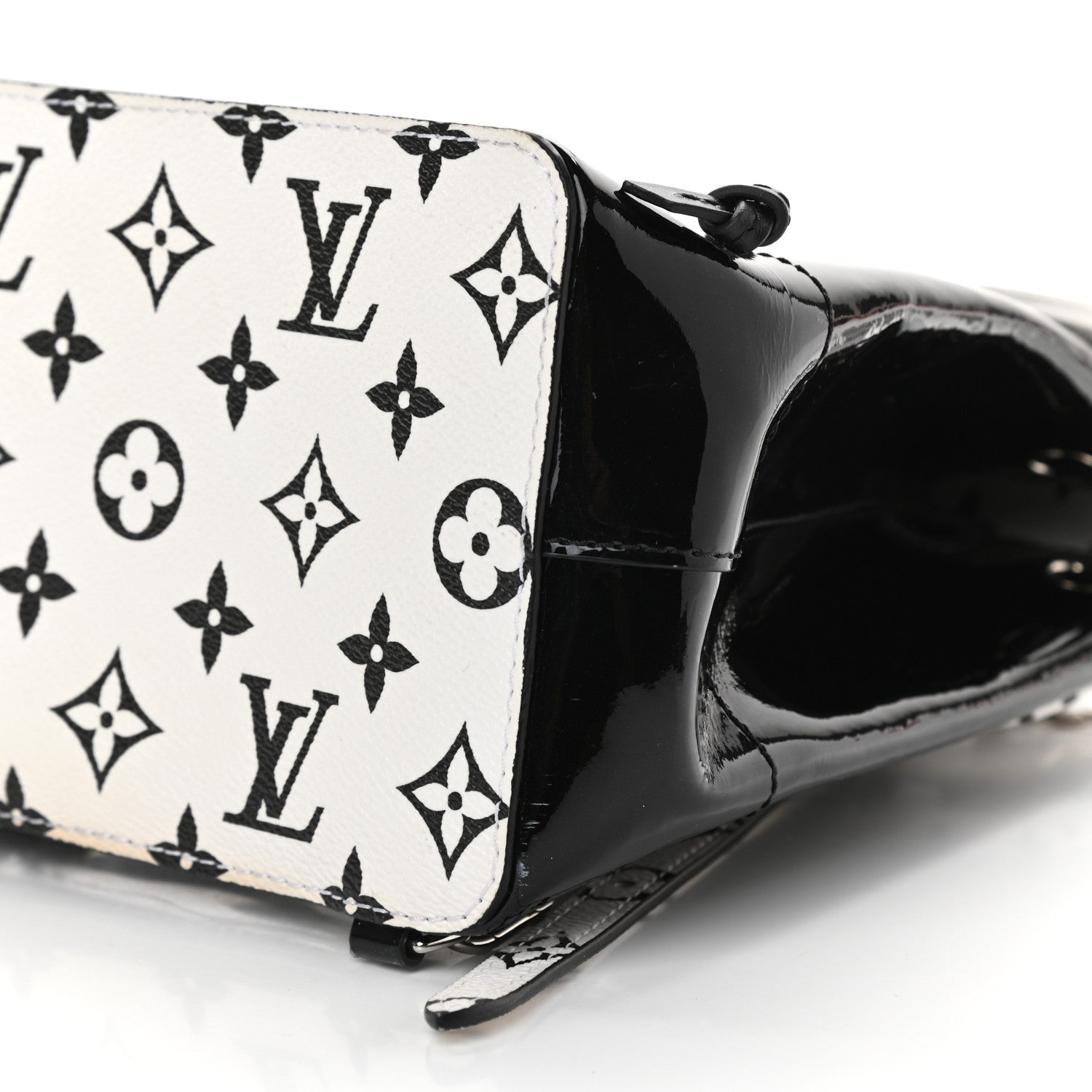 Louis Vuitton Patent Monogram Hot Springs Backpack Black White 8 of 9