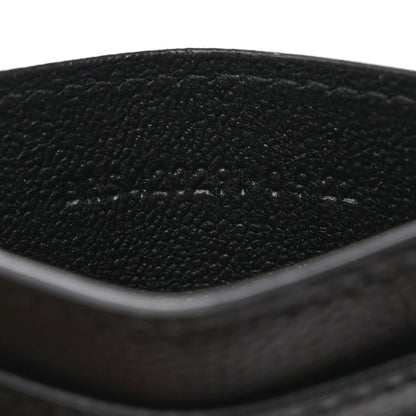 Saint Laurent Grain De Poudre Matelasse Chevron Monogram Credit Card Case Black 7 of 7