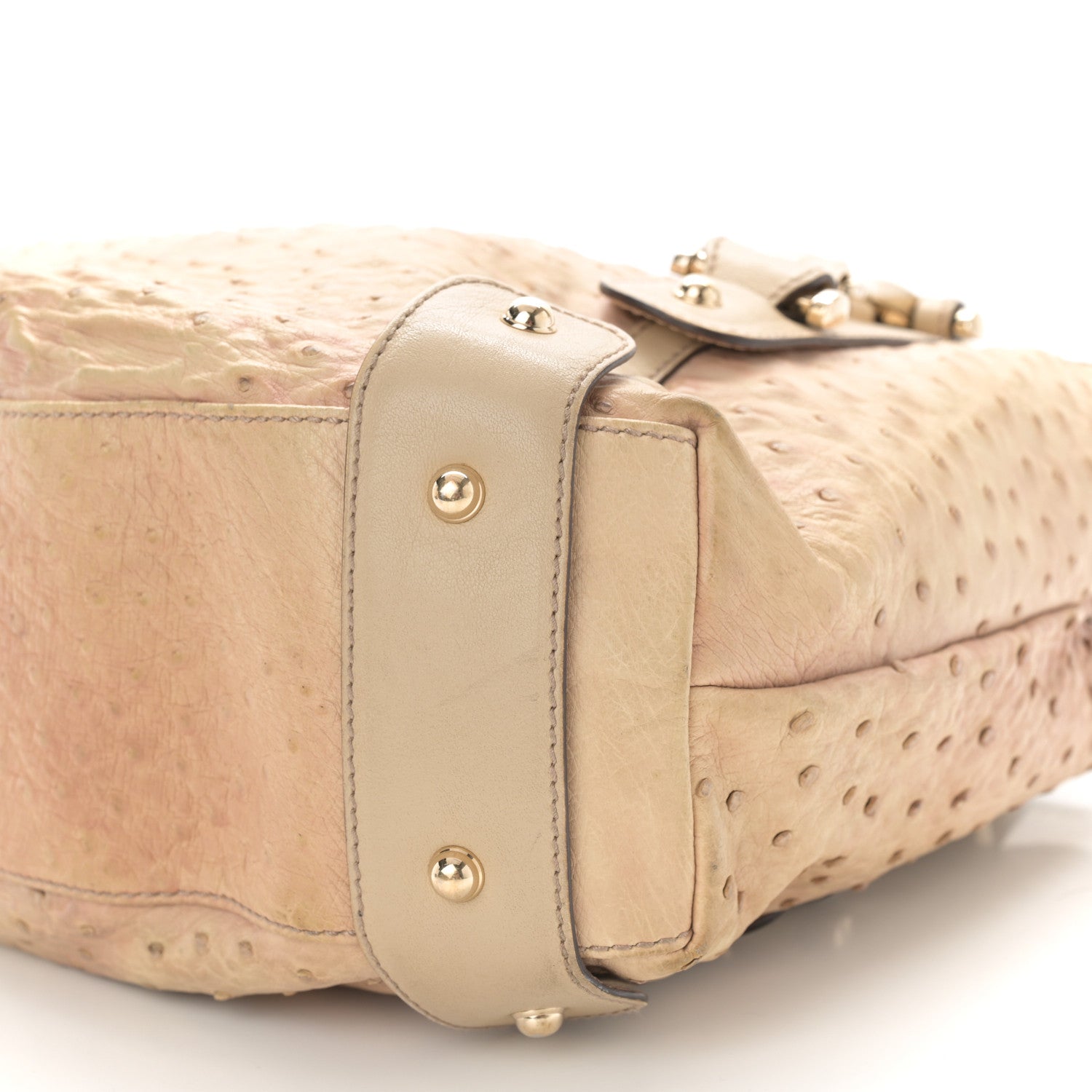 Gucci Ostrich Small Pelham Shoulder Bag Beige 9 of 11