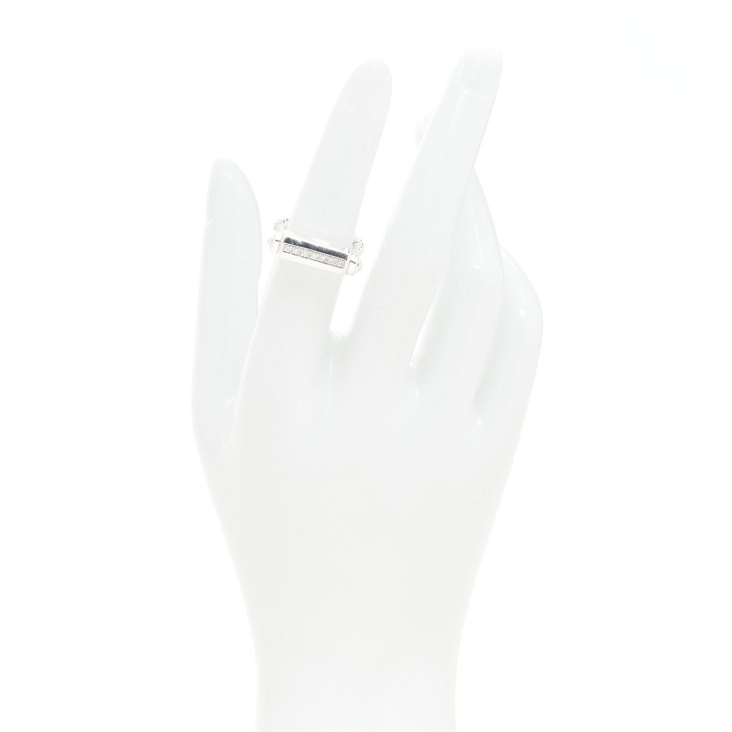 David Yurman Sterling Silver Diamond Lexington Barrel Ring 49 4.75 2 of 5
