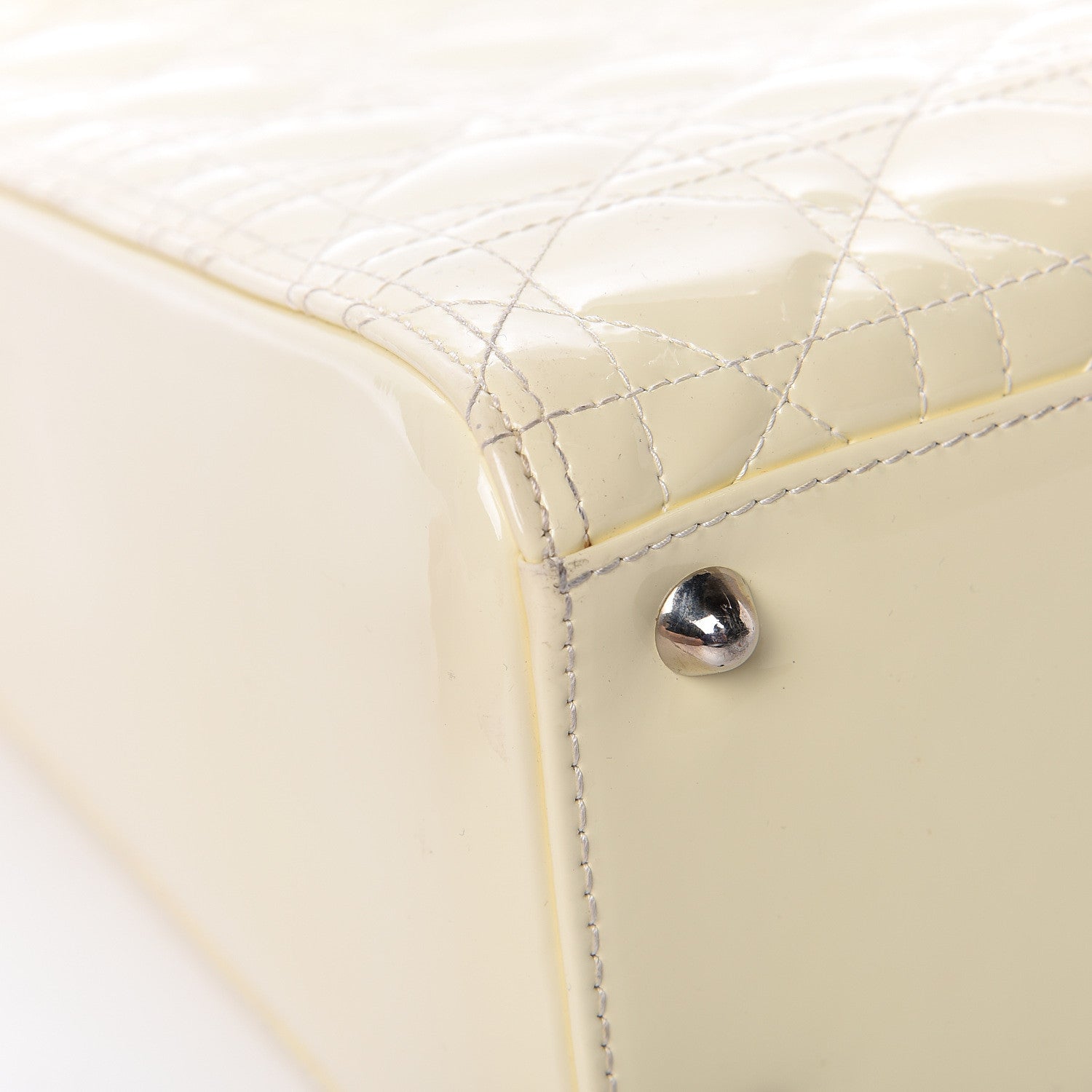Christian Dior Patent Cannage Large Lady Dior White 12 of 15