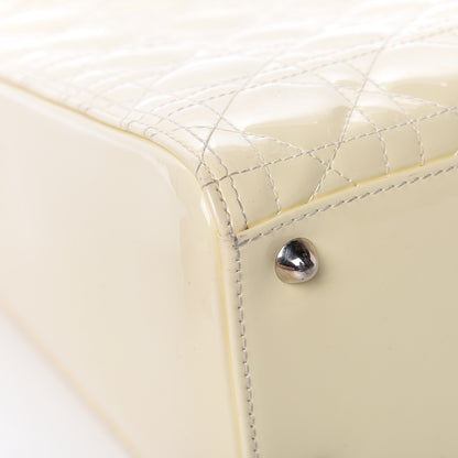 Christian Dior Patent Cannage Large Lady Dior White 12 of 15