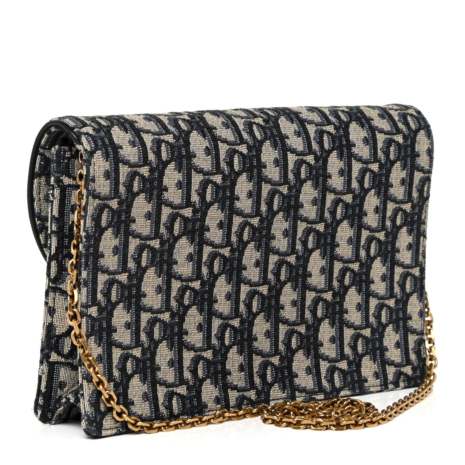 Christian Dior Oblique Saddle Chain Pouch Blue 3 of 11