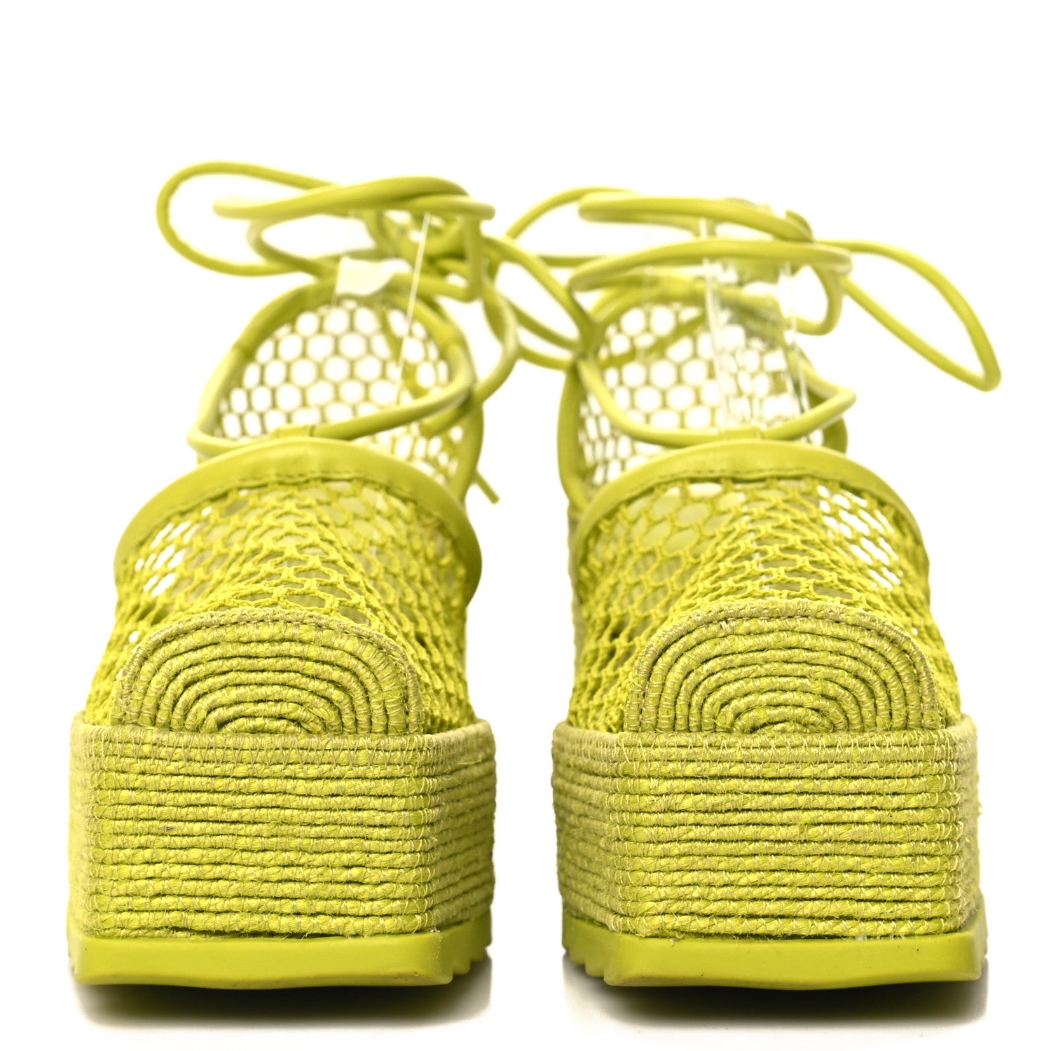Bottega Veneta Mesh Lambskin Sporty Web Stretch Ankle Tie Espadrilles 39 Kiwi 3 of 8