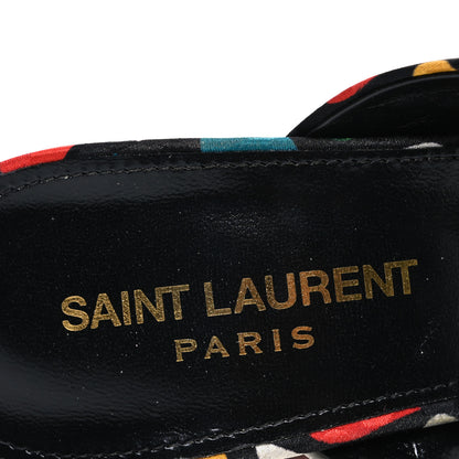 Saint Laurent Satin Heart Bianca 100mm Knotted Mule Sandals 37.5 Black Multicolor 9 of 12