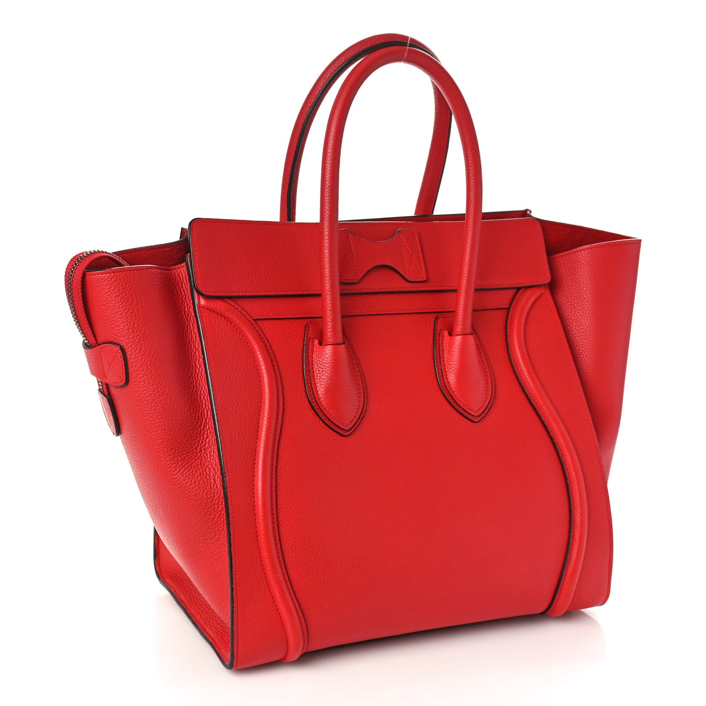 Drummed Calfskin Mini Luggage Coquelicot