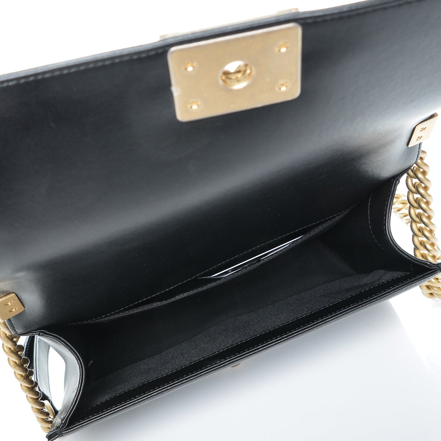 Lambskin Quilted Medium Boy Flap Black