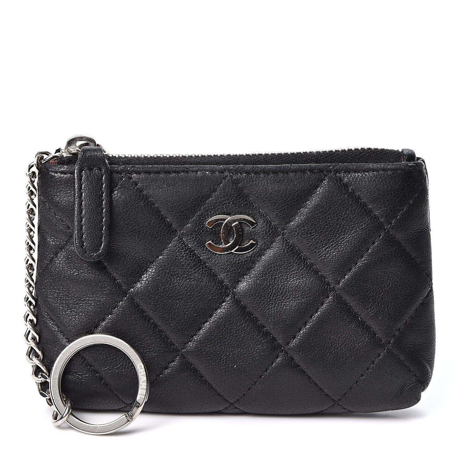 Chanel Lambskin Quilted Key Holder Case Black 1 of 8