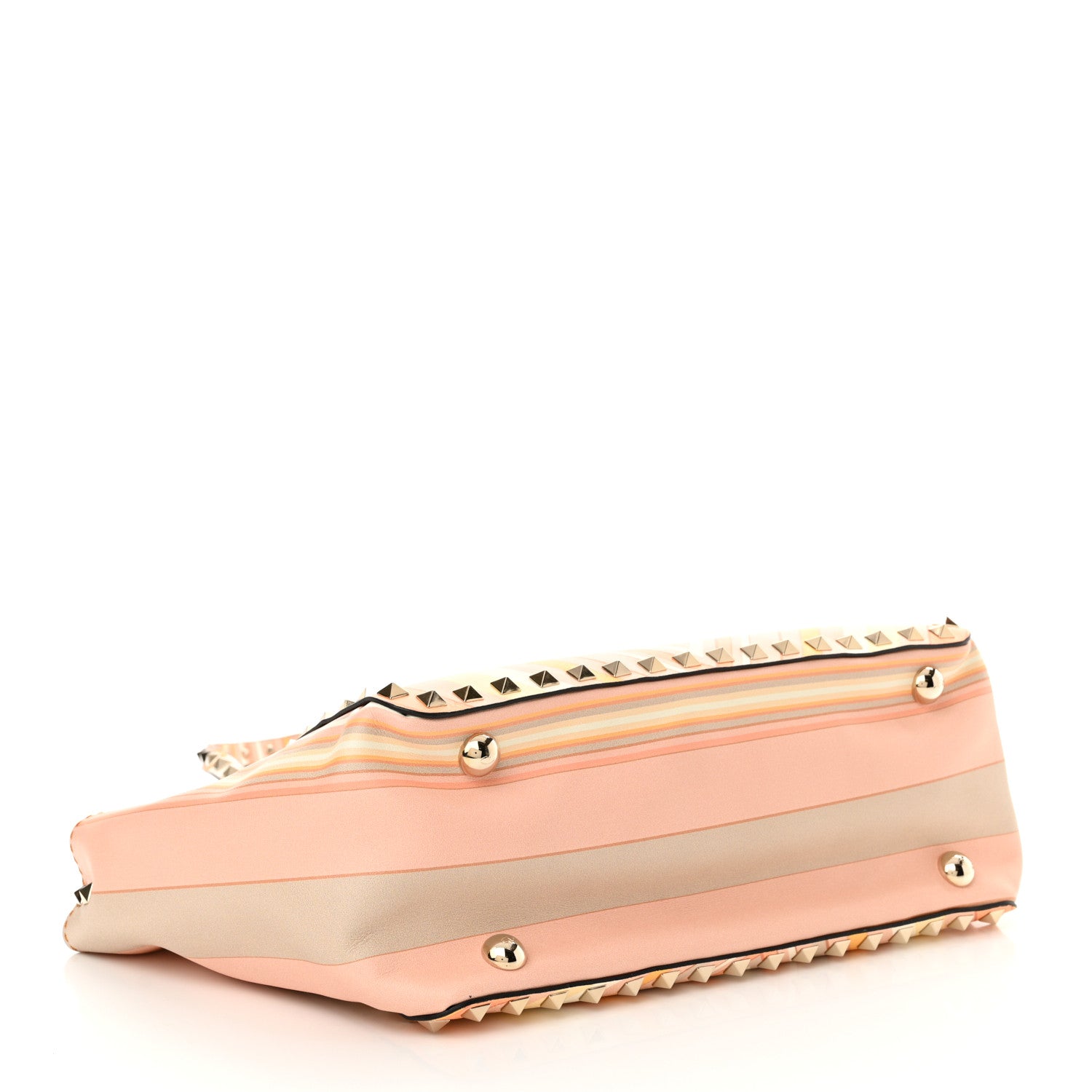 Valentino Garavani Vitello Native Couture 1975 Small Rockstud Tote Mandarin Sorbet 4 of 10
