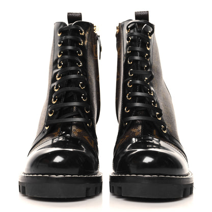 Louis Vuitton Patent Calfskin Monogram Star Trail Ankle Boots 39.5 Black 3 of 11