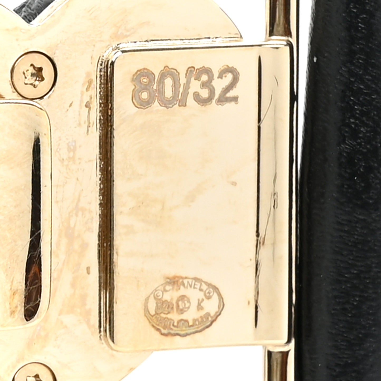 Calfskin CC Heart Belt 80 32 Black