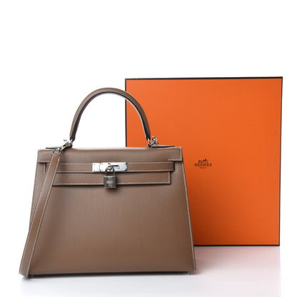 Hermes Tadelakt Kelly Sellier 28 Etoupe 13 of 13