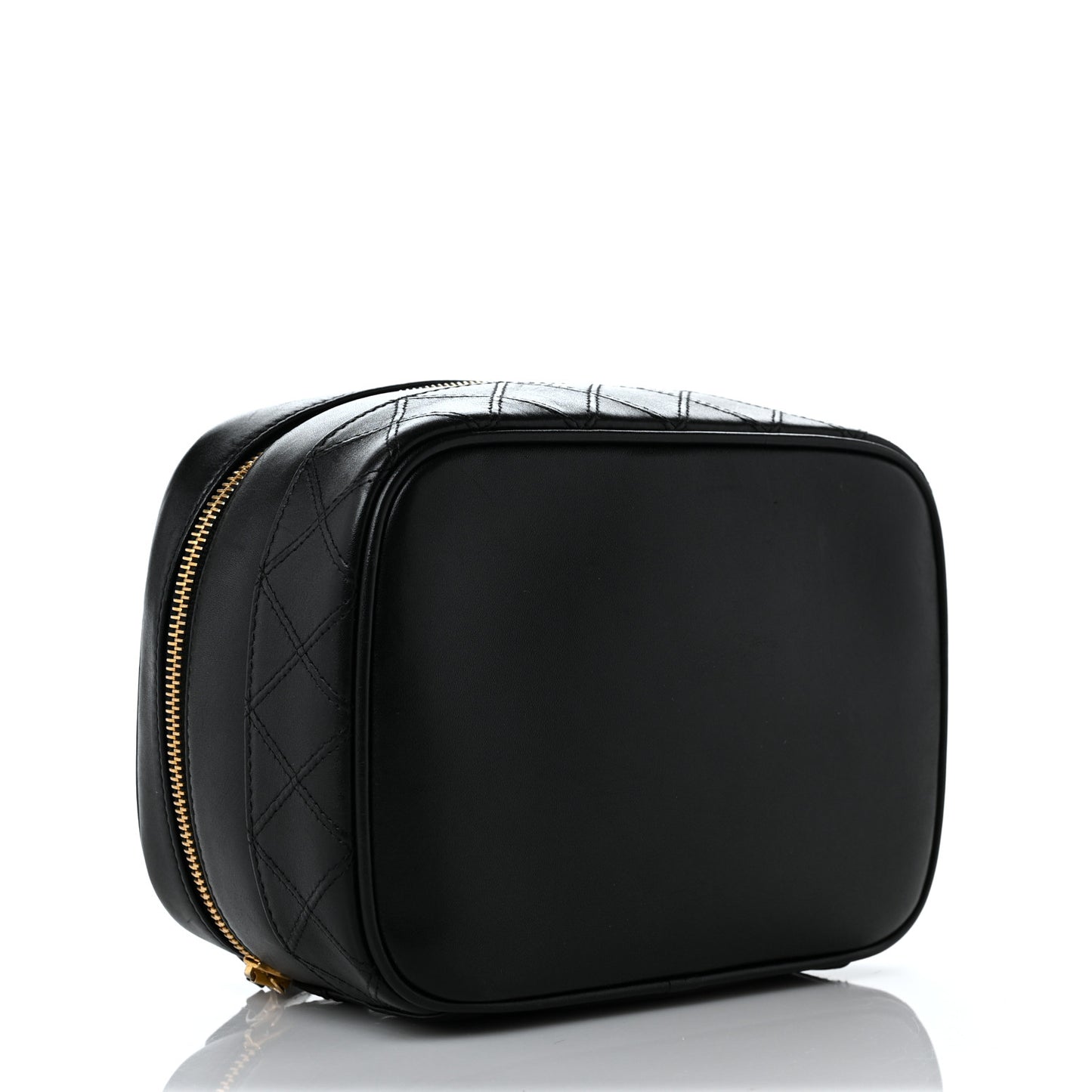 Lambskin Vanity Cosmetic Case Black