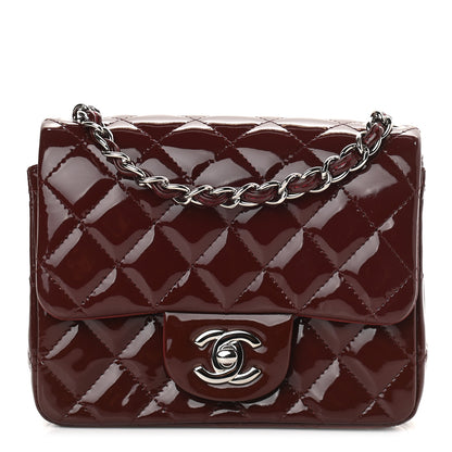 Chanel Patent Quilted Mini Square Flap Dark Red 1 of 9