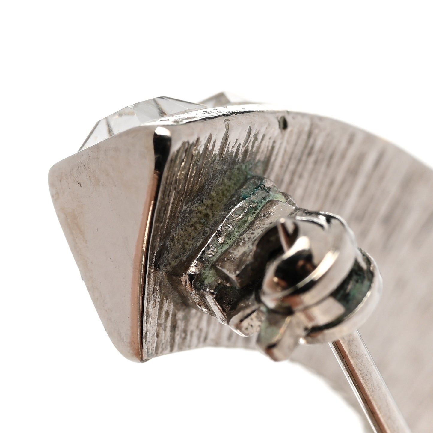 Baguette Crystal CC Brooch Silver