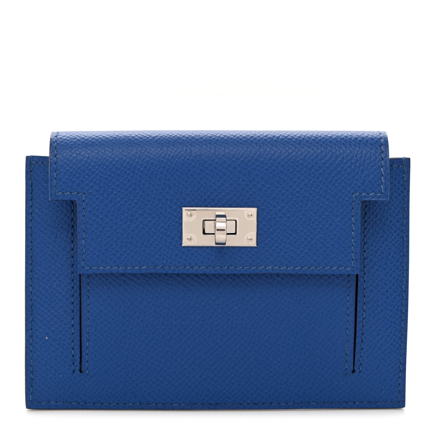 Epsom Kelly Pocket Compact Wallet Bleu France