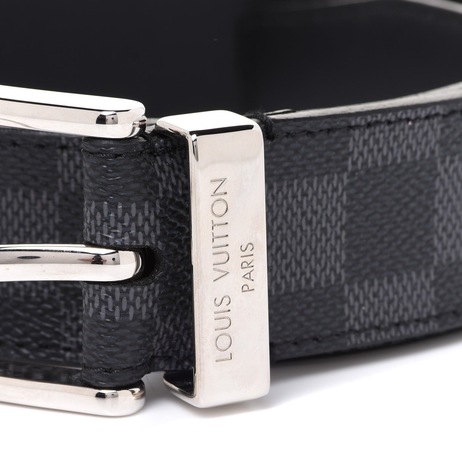 Louis Vuitton Damier Graphite Calfskin Belt 85 34 Black 4 of 8