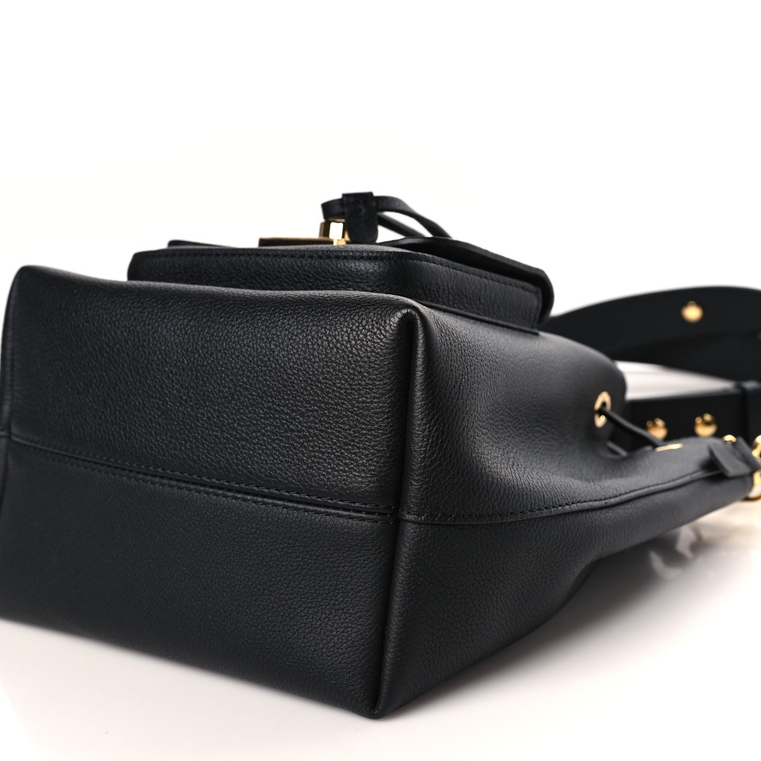Louis Vuitton Calfskin Lockme Bucket MM Black 8 of 8