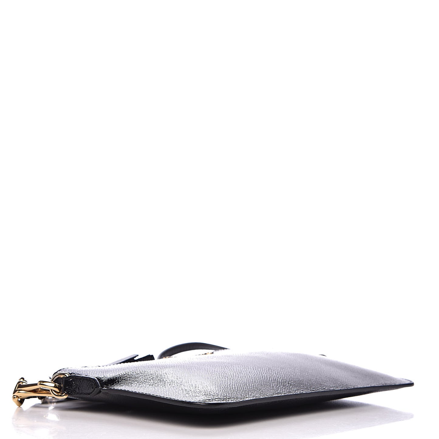 Patent London Peyton Crossbody Clutch Bag Black