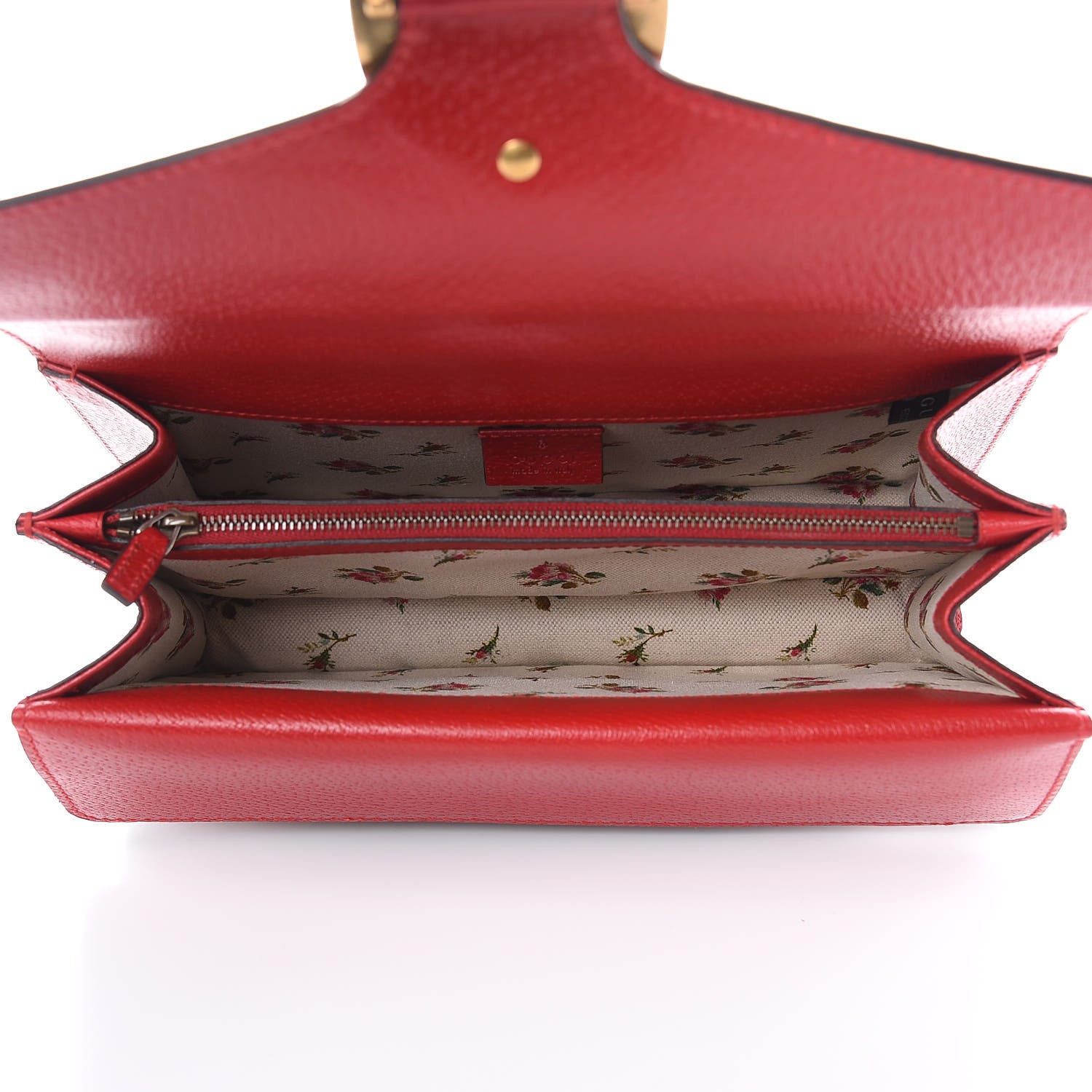 Gucci Calfskin Web Floral Embroidered Small Dionysus Shoulder Bag Hibiscus Red 5 of 10