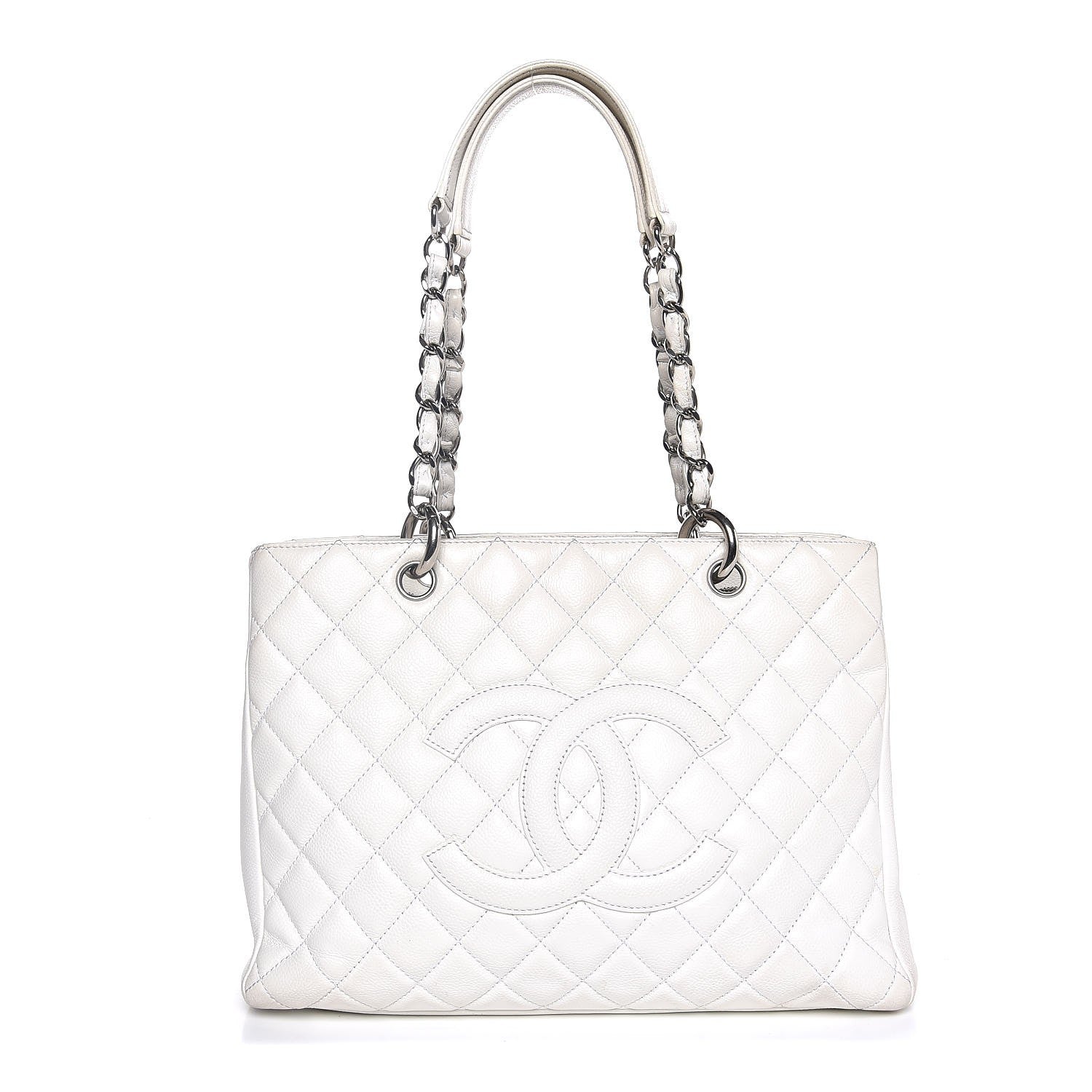 Chanel Caviar Quilted Grand Shopping Tote GST White 1 of 17