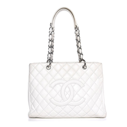 Chanel Caviar Quilted Grand Shopping Tote GST White 1 of 17
