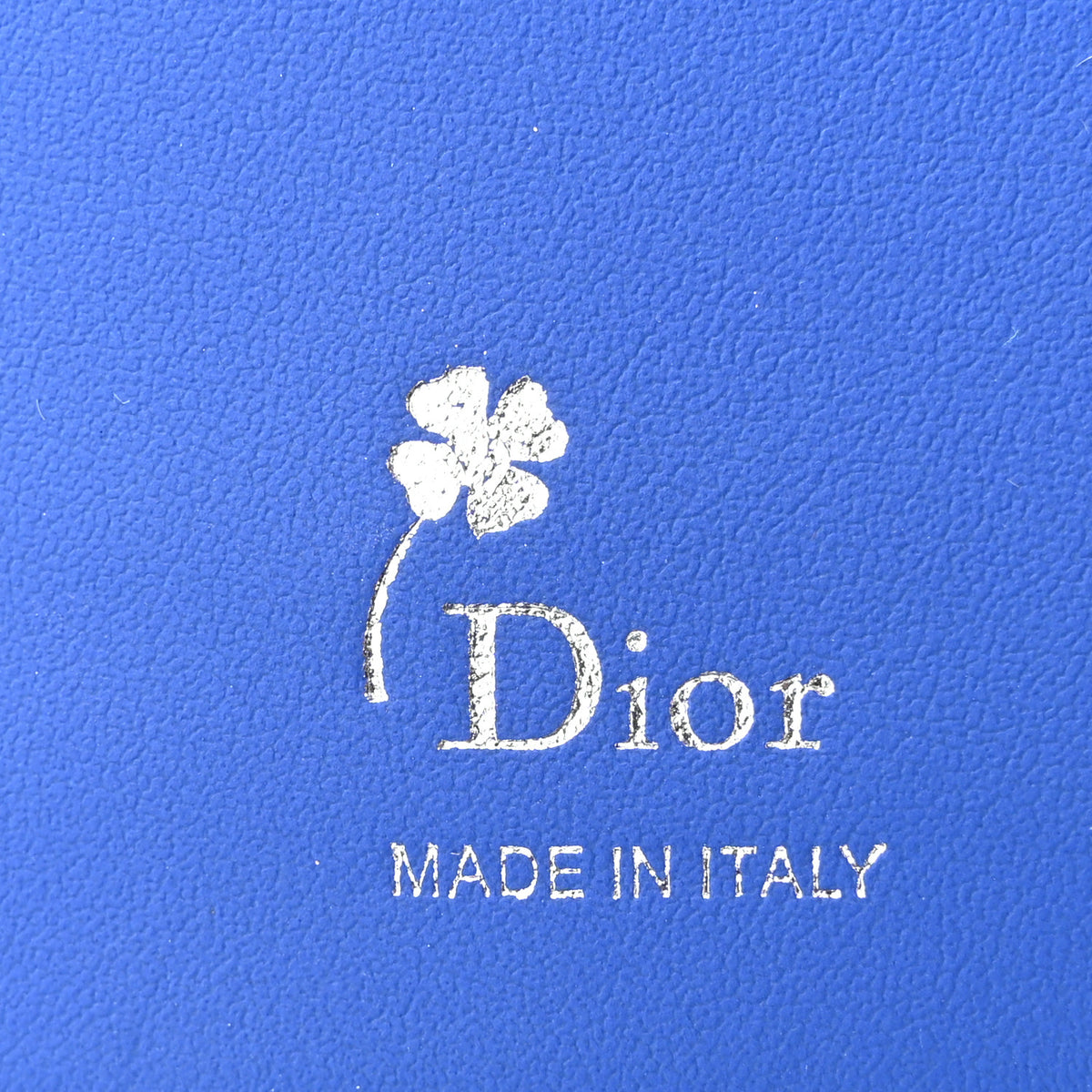 Christian Dior Calfskin Cover Bi-Fold Card Holder Blue White 6 of 8