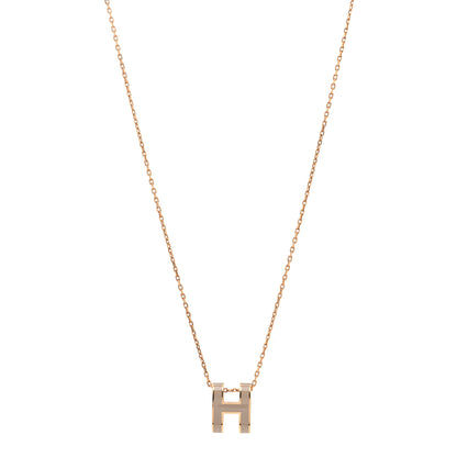 Hermes Lacquered Gold Pop H Pendant Necklace Marron Glace 1 of 7