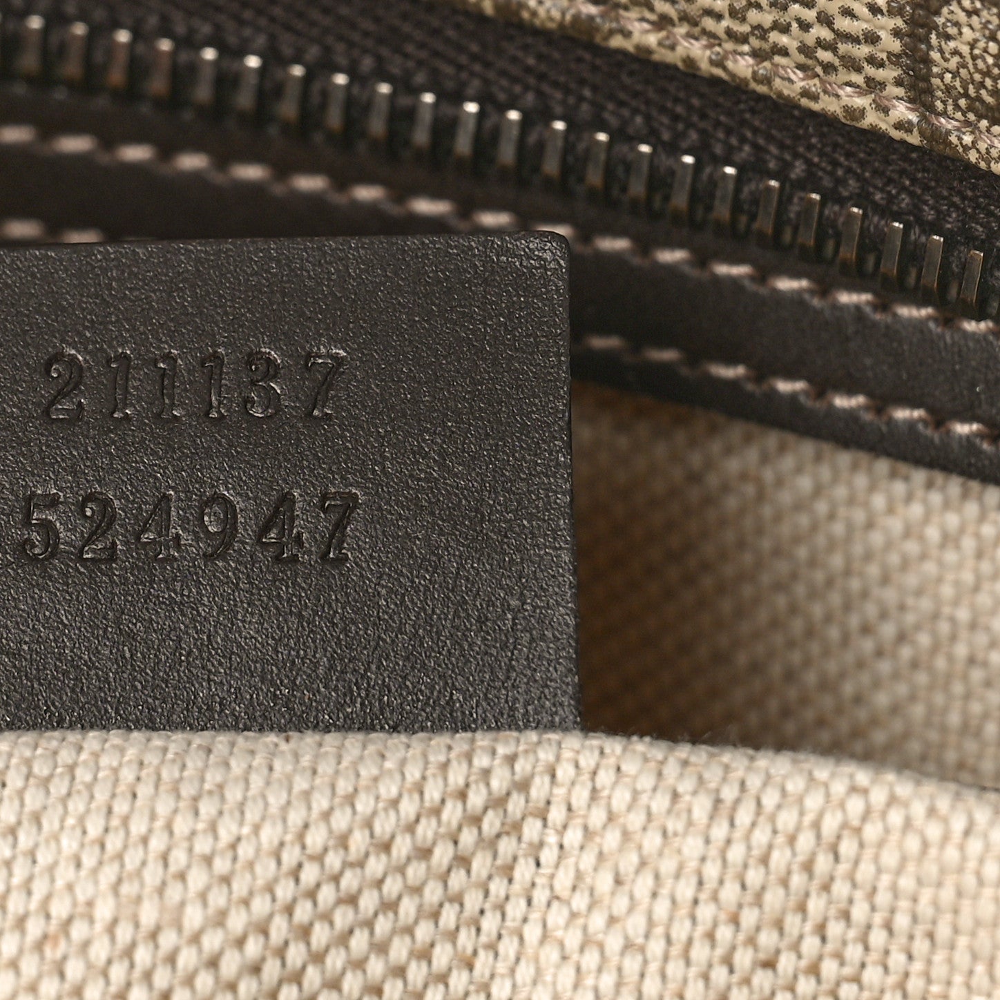 Gucci GG Supreme Monogram Medium Zippered Shopping Tote Dark Brown 8 of 11