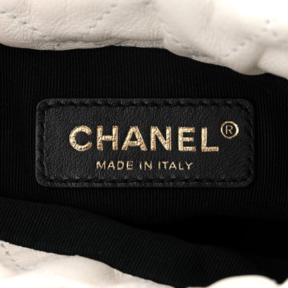 Chanel Calfskin Quilted Pearl Mini About Pearls Drawstring Bucket Bag White 6 of 10