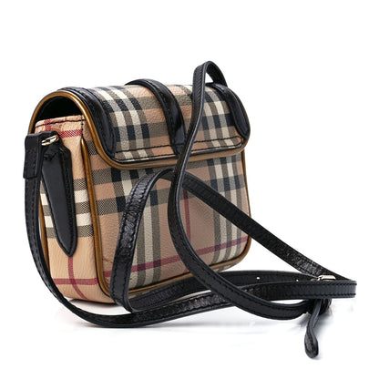 Burberry Haymarket Check Suede Mini Berkeley Crossbody Burgundy 3 of 11