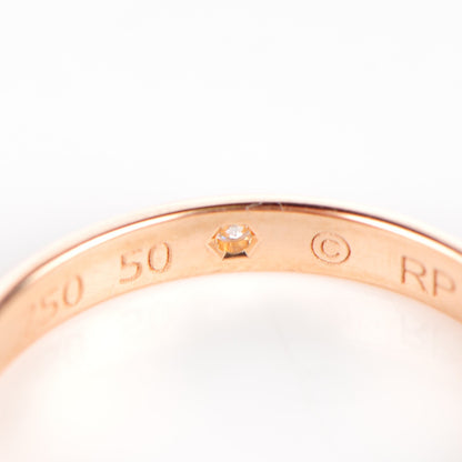 Cartier 18K Pink Gold Diamond 2mm Wedding Band Ring 50 5.25 7 of 7