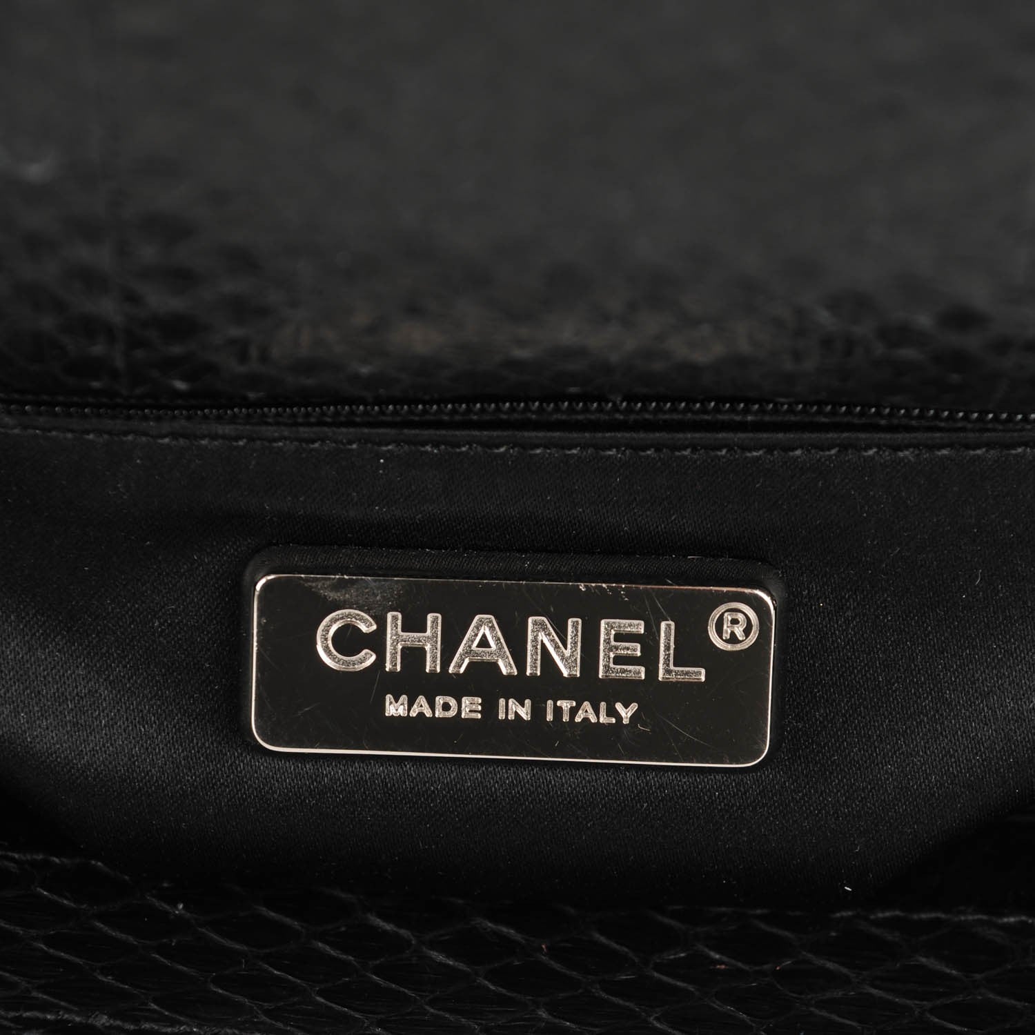 Chanel Elaphe Snakeskin Quilted Jumbo Easy Carry Flap Black 6 of 7