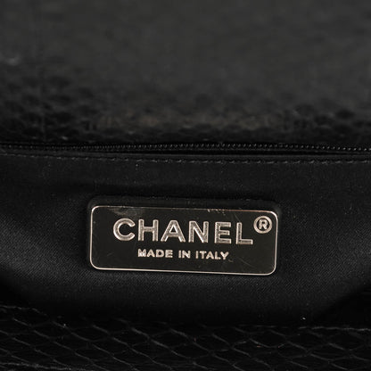 Chanel Elaphe Snakeskin Quilted Jumbo Easy Carry Flap Black 6 of 7