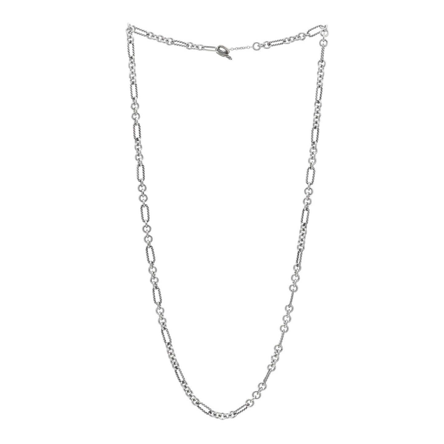Sterling Silver 18K Yellow Gold Figaro Chain Link Necklace