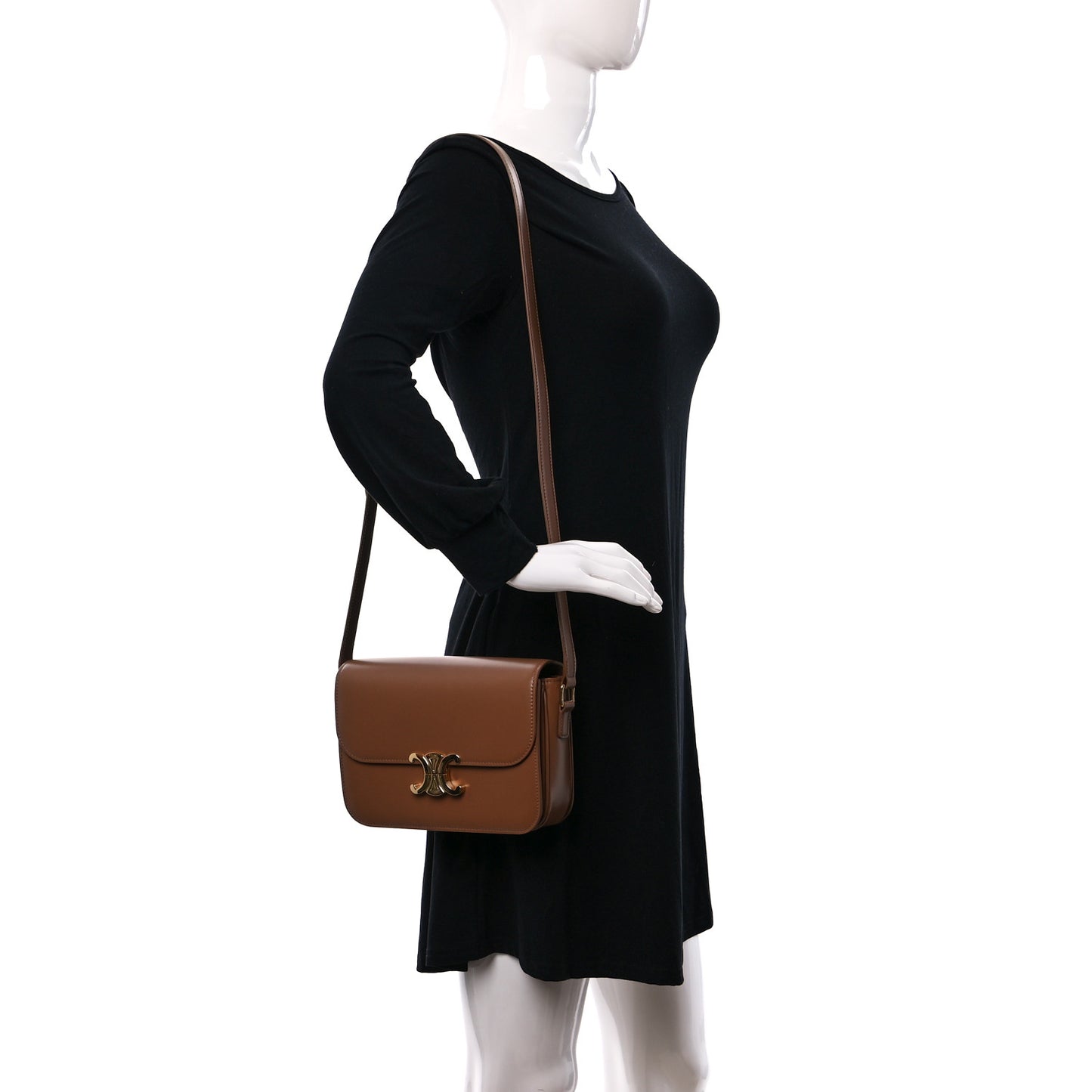 Shiny Calfskin Medium Triomphe Bronze