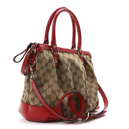 Gucci Monogram Medium Sukey Top Handle Red 3 of 10
