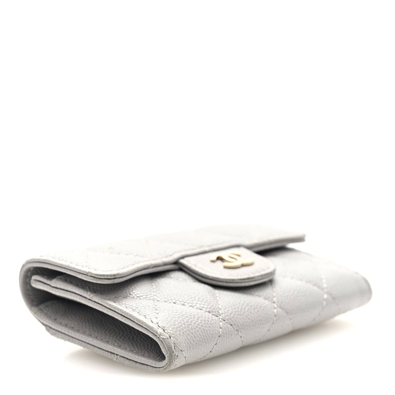 Chanel Caviar Quilted Flap Card Holder Wallet Grey 4 of 8