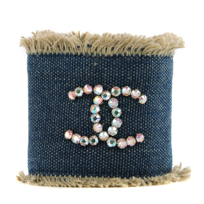 Chanel Denim Crystal CC Cuff 1 of 8