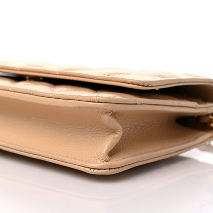 Chanel Caviar Quilted Wallet On Chain WOC Beige 9 of 10