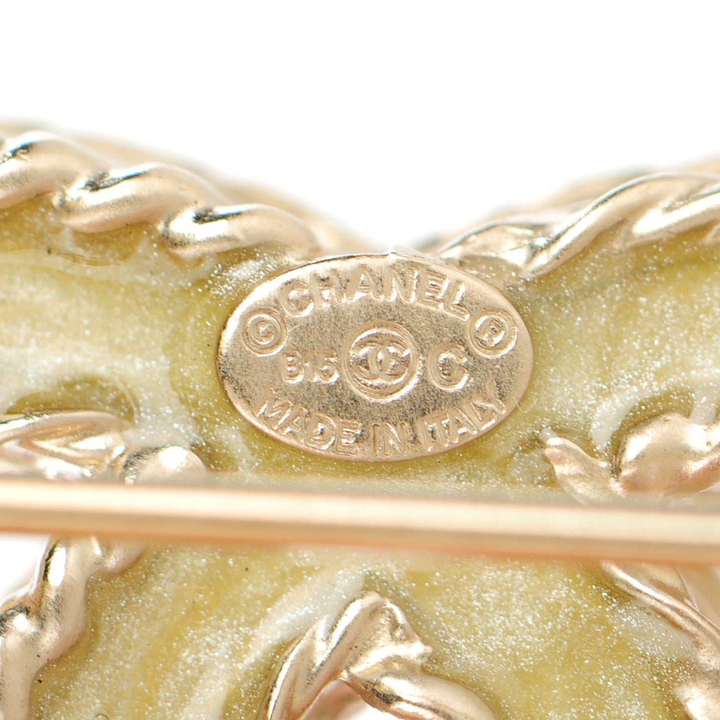 Crystal CC Brooch Light Gold