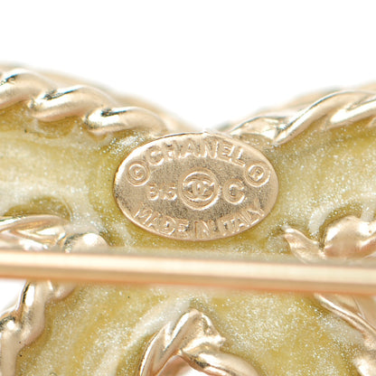 Chanel Crystal CC Brooch Light Gold 4 of 5