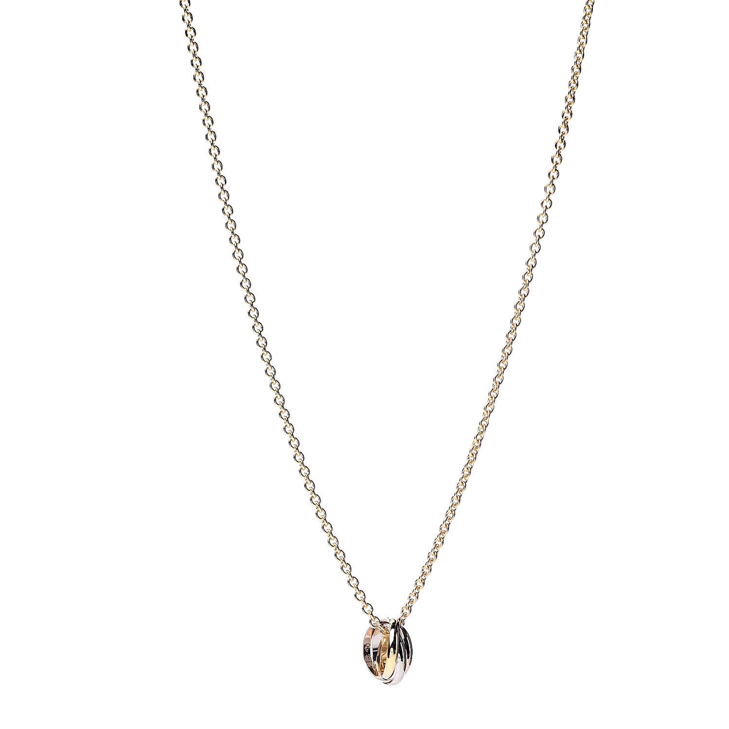18K Pink Yellow White Gold Baby Trinity Pendant Necklace