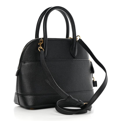 Balenciaga Grained Calfskin Logo S Ville Top Handle Bag Black White 3 of 9