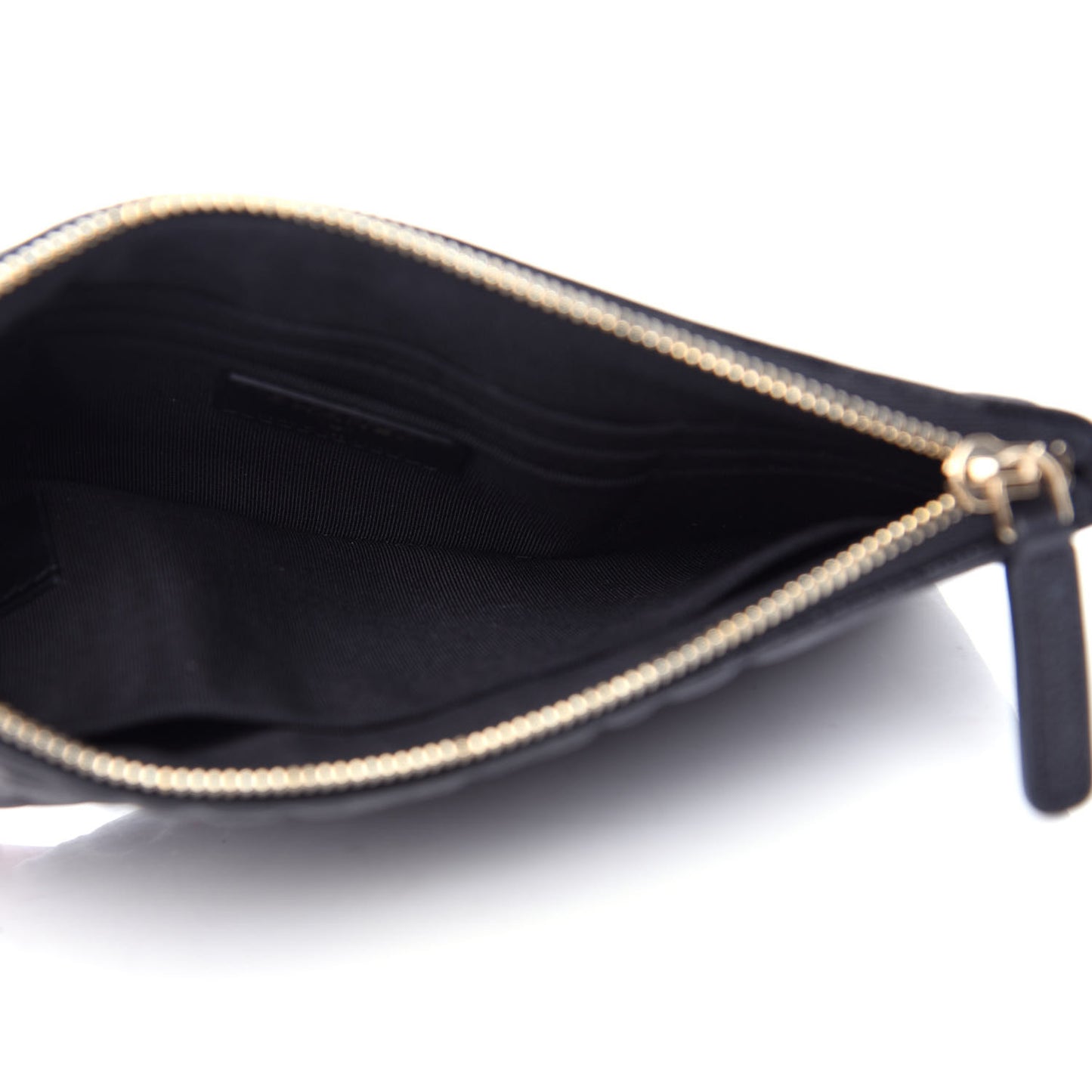 Caviar Camellia Embossed Cosmetic Pouch Black