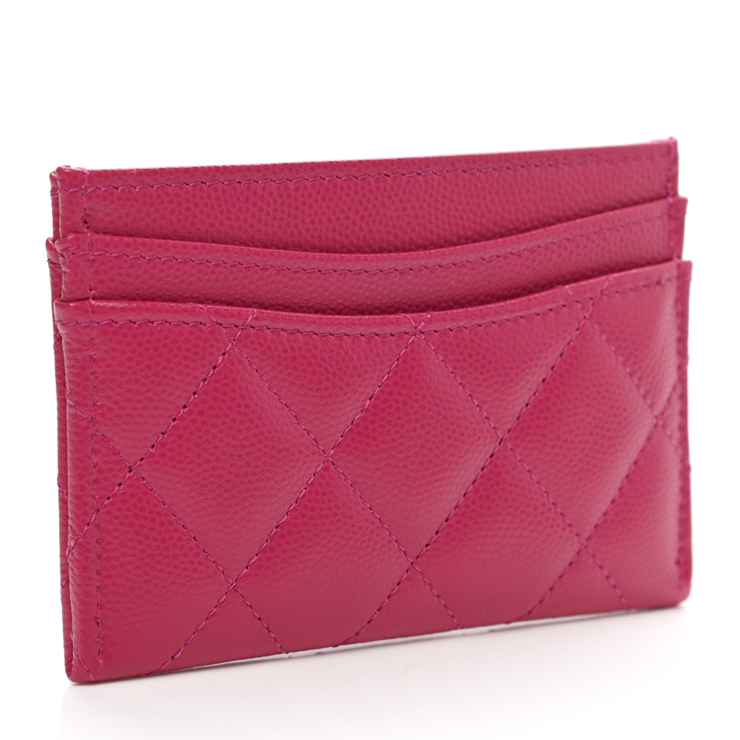 Chanel Caviar Quilted Card Holder Fuchsia 3 of 9