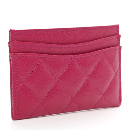 Chanel Caviar Quilted Card Holder Fuchsia 3 of 9