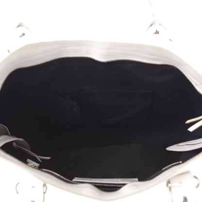Balenciaga Chevre Silver Metallic Edge Hardware City White 5 of 11