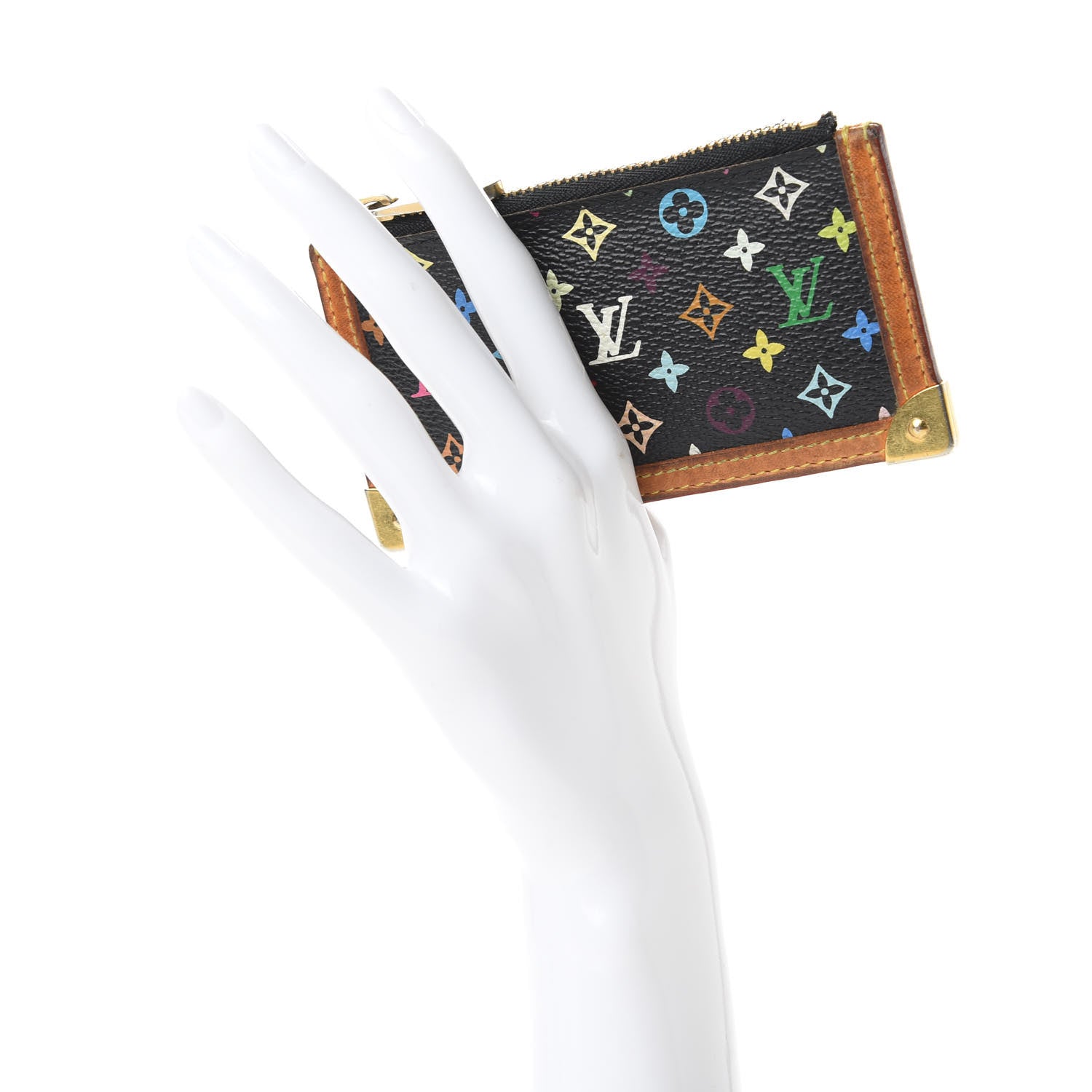 Louis Vuitton Monogram Multicolor Key Pouch Black 2 of 8